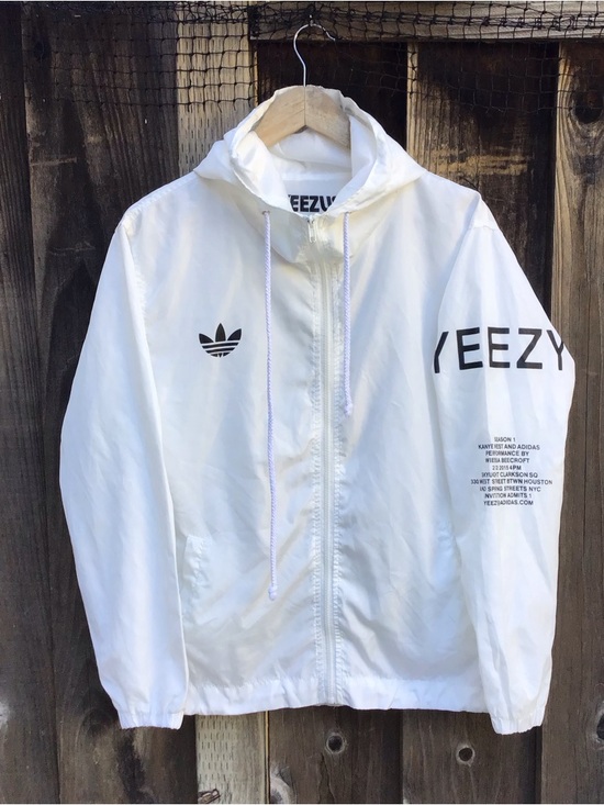 Yeezy Other - Adidas Yeezy Yeezus Tour Season 1 Windbreaker Jacket White Hooded Size M L